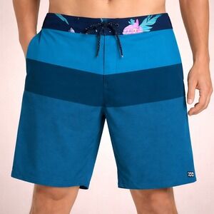 Billabong Board Shorts  40 Blue With Tropicl accents 40 Recycle Tribong Airlite